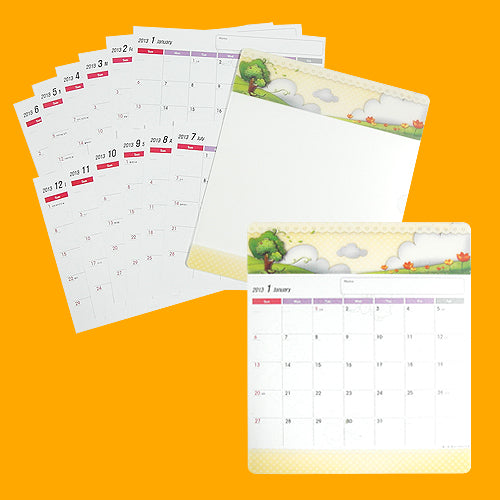 カレンダーマウスパッド Type-A<br/>210x175mm (硬いタイプ)<br/>100枚 @280円<br/>500枚 @200円<br/>1,000枚 @145円